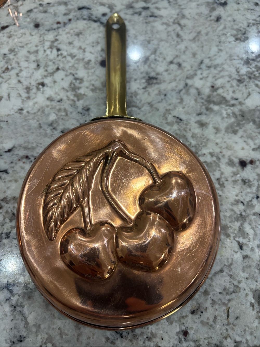Vintage Copper Kitchen Molds Lot of 4 Cherry Pear Wheat Apple Cottagecore - Picture 6 of 15